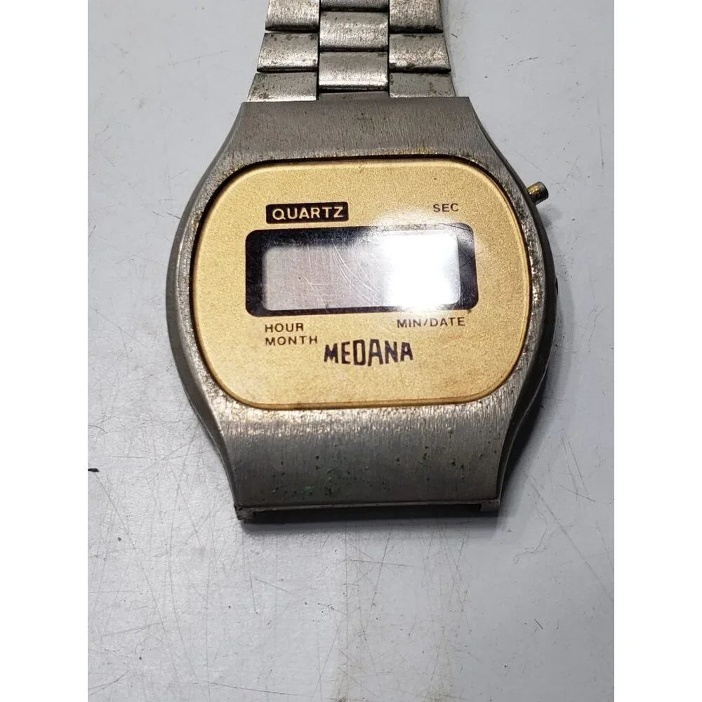Vintage Lot Of 3 Watches Medana Quarts Criterion LCD Quartz Advance Quartz